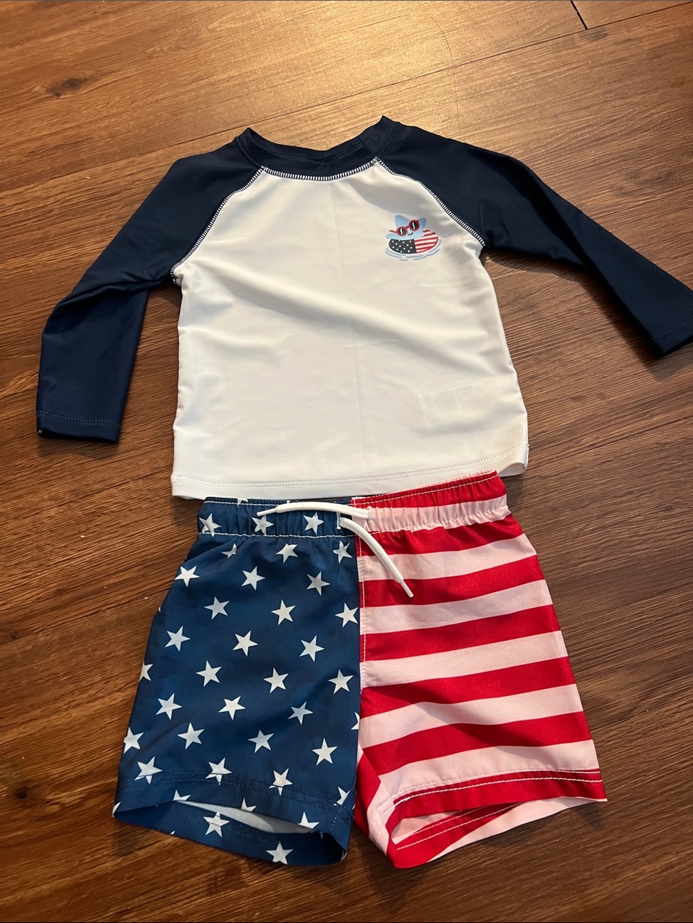 Toddler swim set, Boys Red, White & Blue Stars & Stripes Swim set